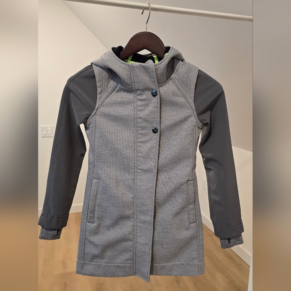 Ivivva Gray Hooded Kids Raincoat